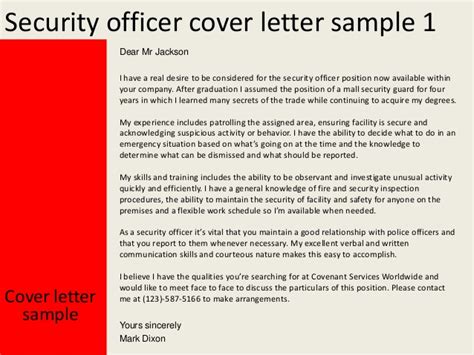 Cover letters should be around three paragraphs long and include specific examples from your past experience that make you qualified for the position. Security officer cover letter