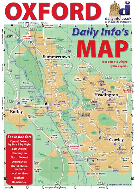 Daily Info Your Guide To Oxford Uk Oxford Overview Map 2010