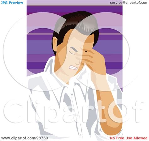 Royalty Free Rf Clipart Illustration Of A Man Rubbing His Head To Try