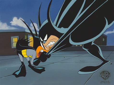 Tiny Toons Original Production Cel With Matching Drawing Batduck And