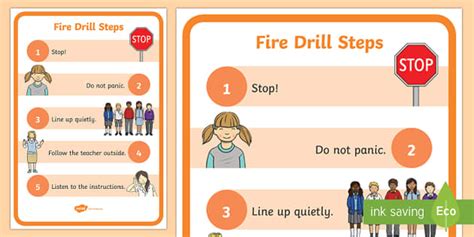 Fire Drill A4 Display Poster Teacher Made Twinkl