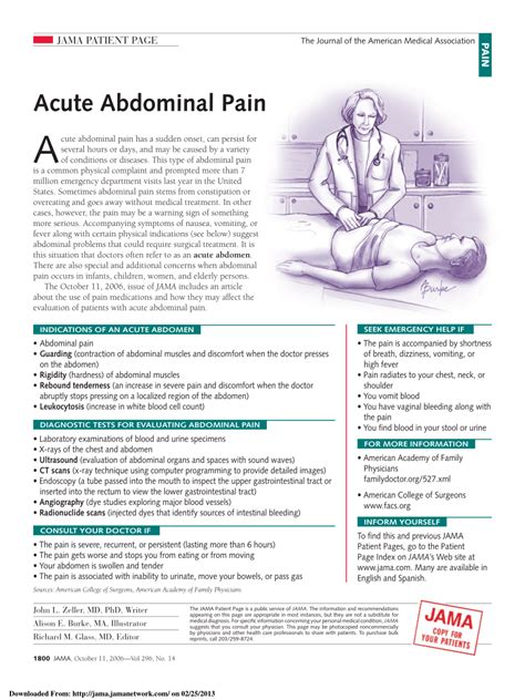 Pdf Jama Patient Page Acute Abdominal Pain