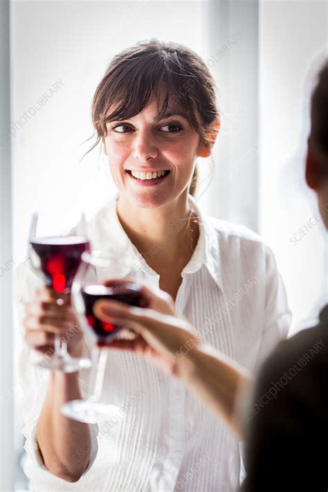 woman drinking wine stock image c033 6809 science photo library