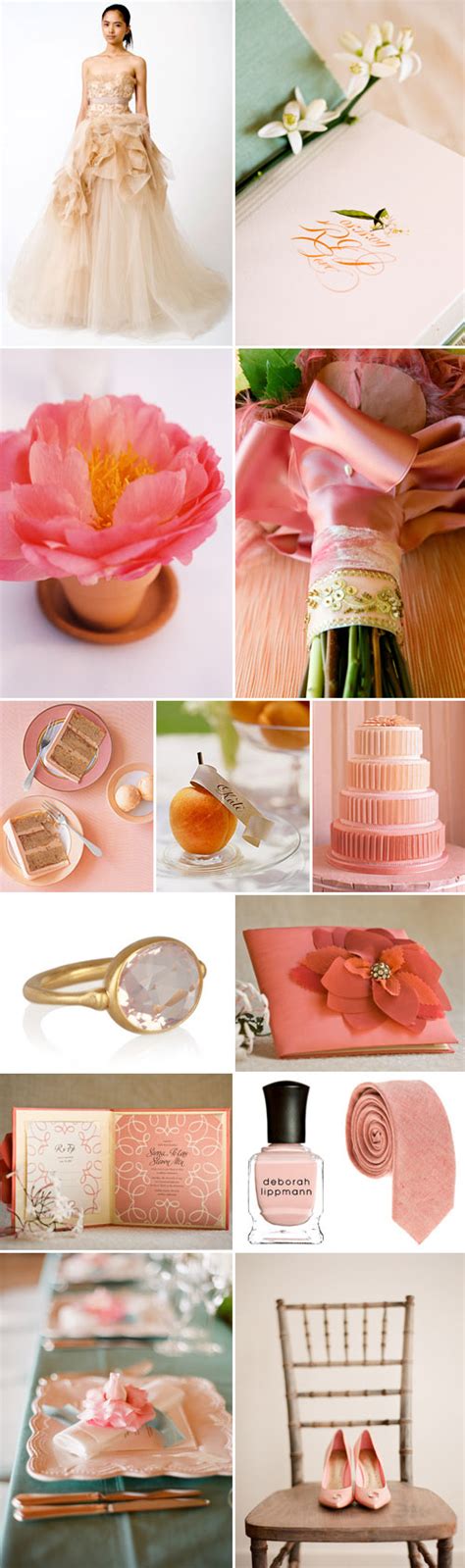 Peach Pink And Coral Wedding Inspiration Board Junebug Weddings