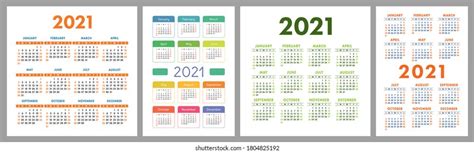 Calendario 2022 Colección De Plantillas De Vector De Stock Libre De
