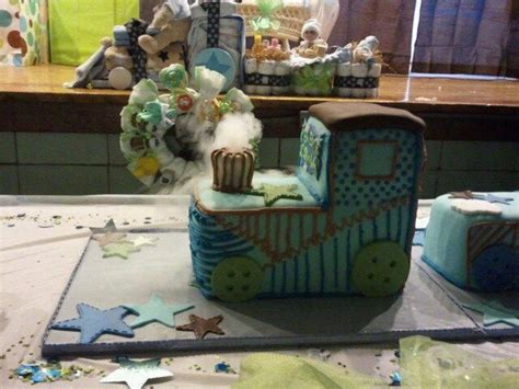 Carter Boy Baby Shower Train Cake