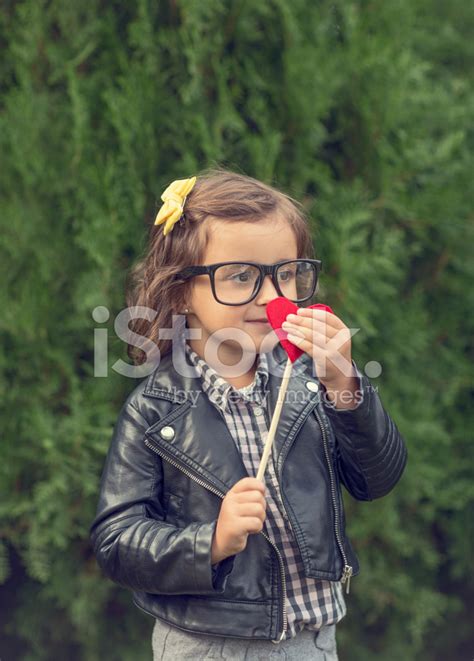 Little Girl With Nerd Glasses Stock Photo Royalty Free Freeimages
