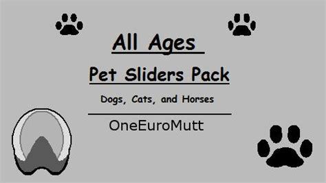 My Sims 3 Blog All Ages Pet Sliders Pack By Oneeuromutt Sliders