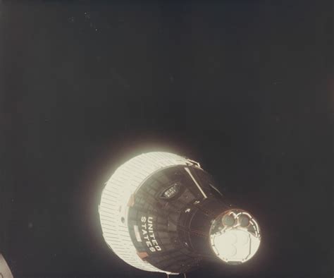 First Rendezvous In Space Gemini Vii Spacecraft As Seen From The