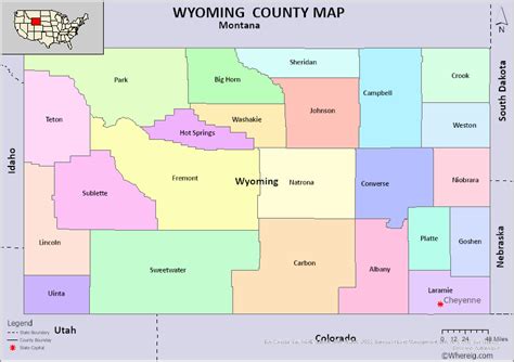 Wyoming County Map List Of Counties In Wyoming With Seats