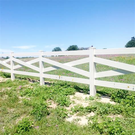 Durables Crossbuck Vinyl Ranch Rail Horse Fence With 7 Posts White