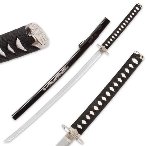 Silver Dragon Carbon Steel Katana With Wooden Free Shipping