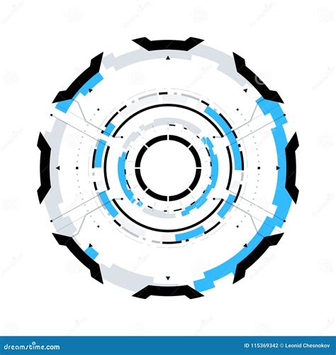 Futuristic Sci Fi Circular Hud Element Stock Vector Illustration Of