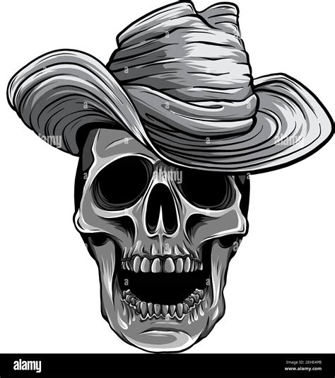 Vector Illustration Of Cowboy Skull Stock Vector Image And Art Alamy