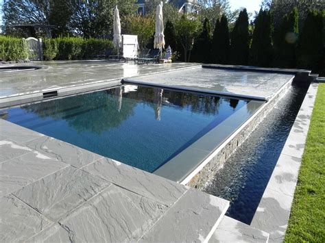 Infinity Edge Pool With Tracked Automatic Cover Pelican Pools Pool
