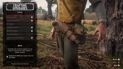 Red Dead Redemption 2 Satchel Upgrades How To Craft Satchels To