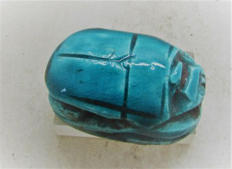 Beautiful Ancient Egyptian Glazed Faience Scarab With Heiroglyphics Antique Price Guide