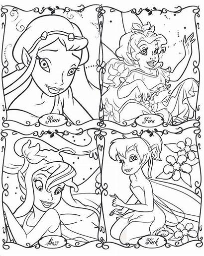 Coloring Fairy Printable Disney Pages Fairies Tinkerbell