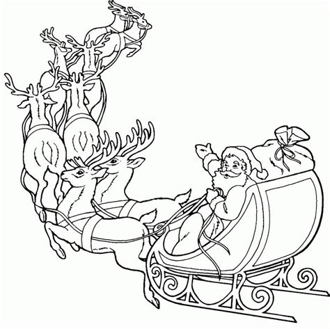 Christmas coloring pages elves washing the sleigh. Santa Sleigh With Reindeer Coloring Pages - Coloring Sheets