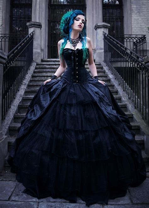Black High Low Gothic Prom Dress D1037 D RoseBlooming