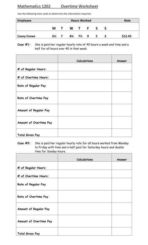 Free 15 Overtime Worksheet Templates In Pdf Ms Word Excel