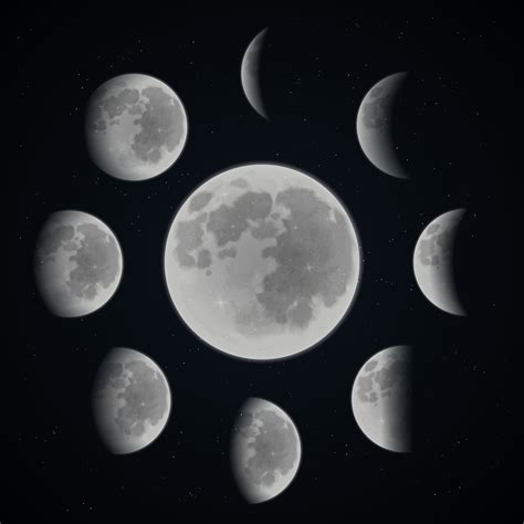 Black And White Moon Phases