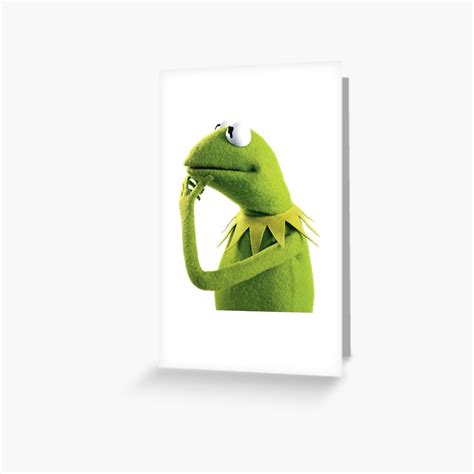 Kermit Thinking Meme Greeting Card For Sale By Drayziken Redbubble