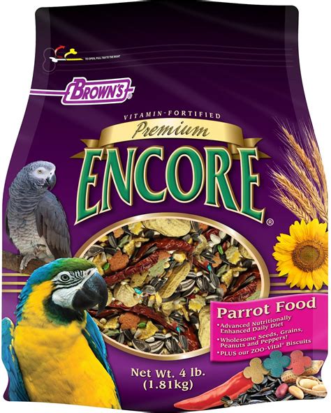 brown s encore premium parrot food 4 lb bag