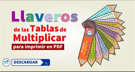 Llaveros De Las Tablas De Multiplicar I Material Educativo C31