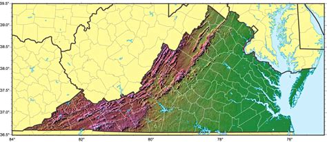 Virginia Relief Map