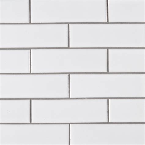 Domino White Matte Brick 2x6 Mosaic Box Of 15 Pcs Tiles Direct Store