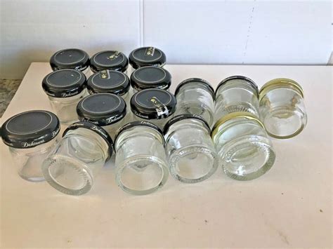 16 Small Glass Jars With Lids 2 Diy Crafts Storage Containers Bottles And Tops Ebay