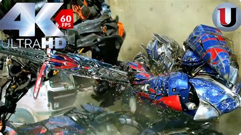 Optimus Prime Vs Lockdown Final Battle Scene Transformers Age Of Extinction Clip Imax K
