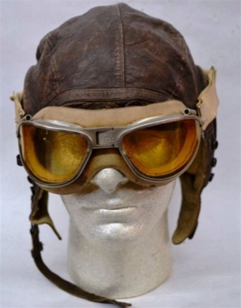 wwii us army air force pilot a 11 flight helmet and an 6530 goggles 414 warpath