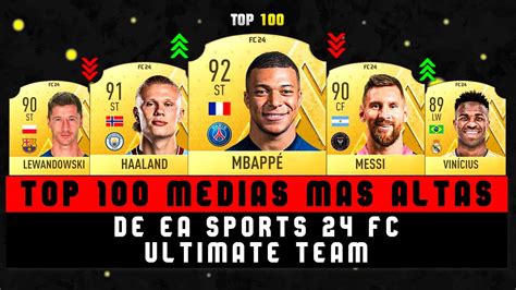 TOP 100 CARTAS MEDIAS MAS ALTAS DE FIFA 23 A EA SPORTS FC 24 ULTIMATE