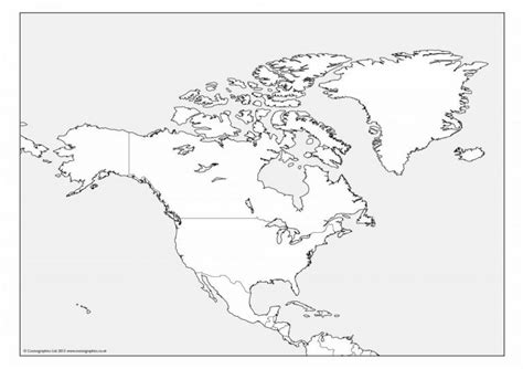 Free Outline Map Of North America Cosmographics Ltd