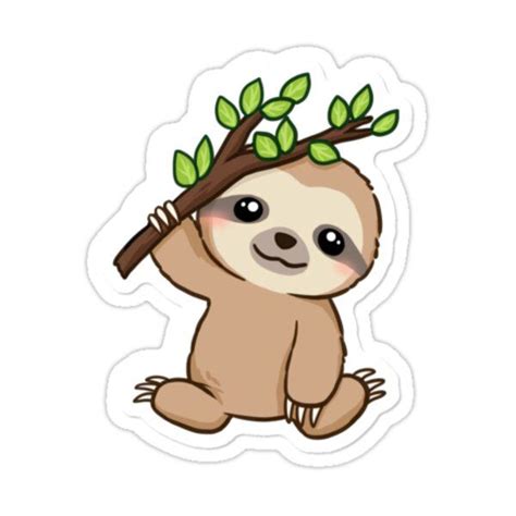 Baby Sloth Sticker By Marissasunde In 2021 Cute Baby Sloths Cute