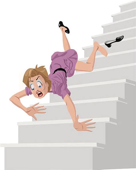 Woman Falling Down Stairs Illustrations Royalty Free Vector Graphics