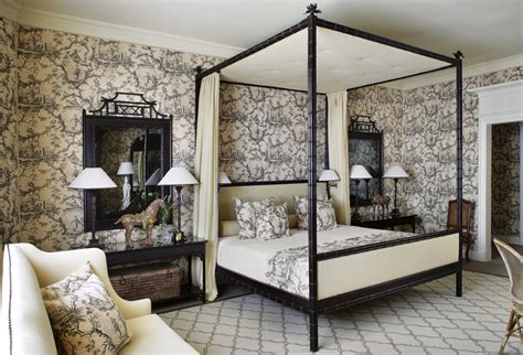 Your french country bedroom suite craves the black and white toile comforter set by thomasville at home. Toile de Jouy tells a story in your home