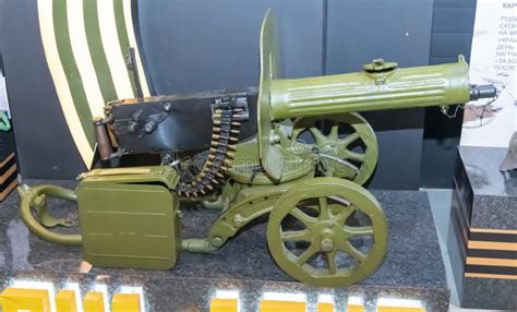 Maxim`s Machine Gun Model 1910 30 On A Wheeled Vladimirov`s Mount Pm