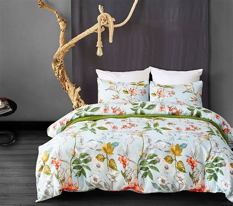 3 Pcs Floral Duvet Covers Set King Botanical Flower Bedding Etsy Canada