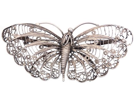Large Silver Filigree Butterfly Brooch 897g The Antique Jewellery