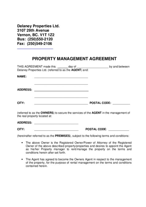 Check spelling or type a new query. Property Management Agreement printable pdf download