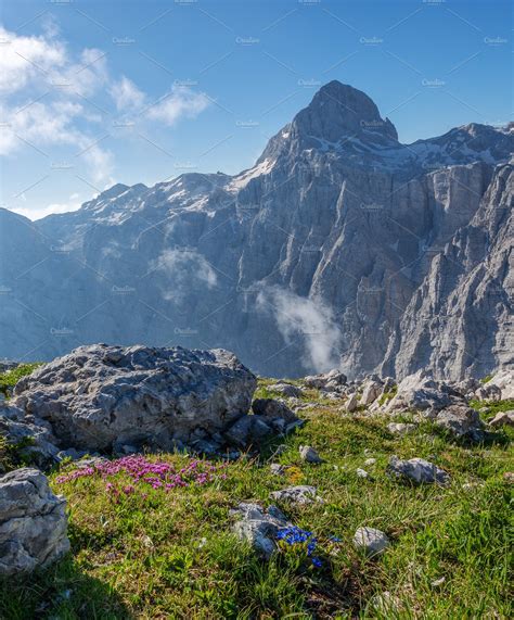 Beautiful Mountain Landscape Stock Photo Containing Wall And North