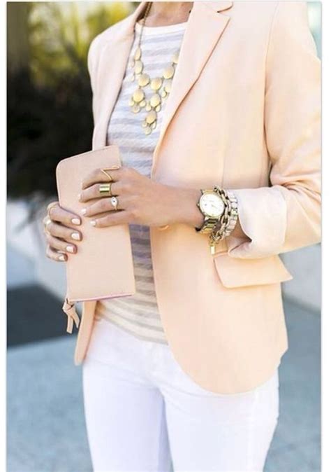 Corporate Clothes Adorable Street Style Outfits Peach Blazer