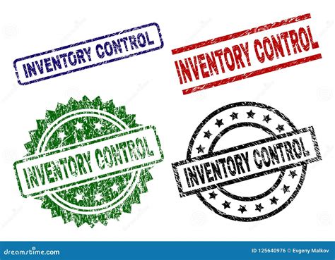 Grunge Textured Inventory Control Seal Stamps Stock Vector