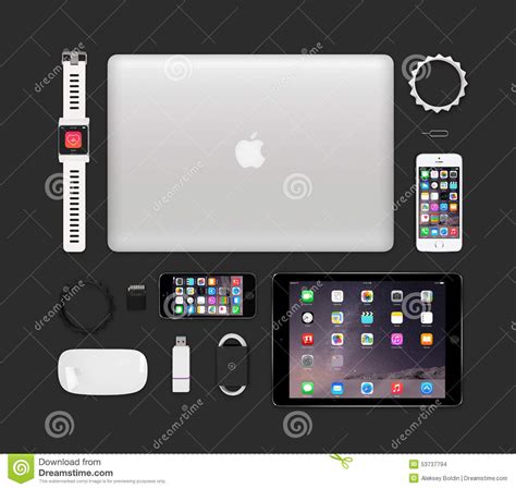 Apple Products Tech Mockup Consisting Macbook Pro Ipad Air 2 I
