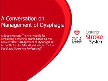 PPT A Conversation On Management Of Dysphagia PowerPoint Presentation Free To View Id