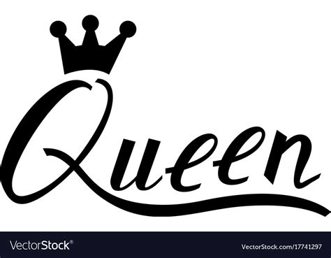 inscription brush queen royalty free vector image