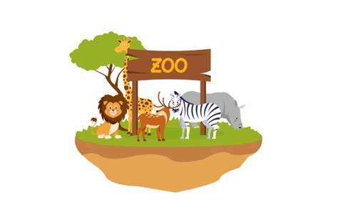Zoo Cartoon With Safari Animals Grafik Von Deemka Studio · Creative Fabrica